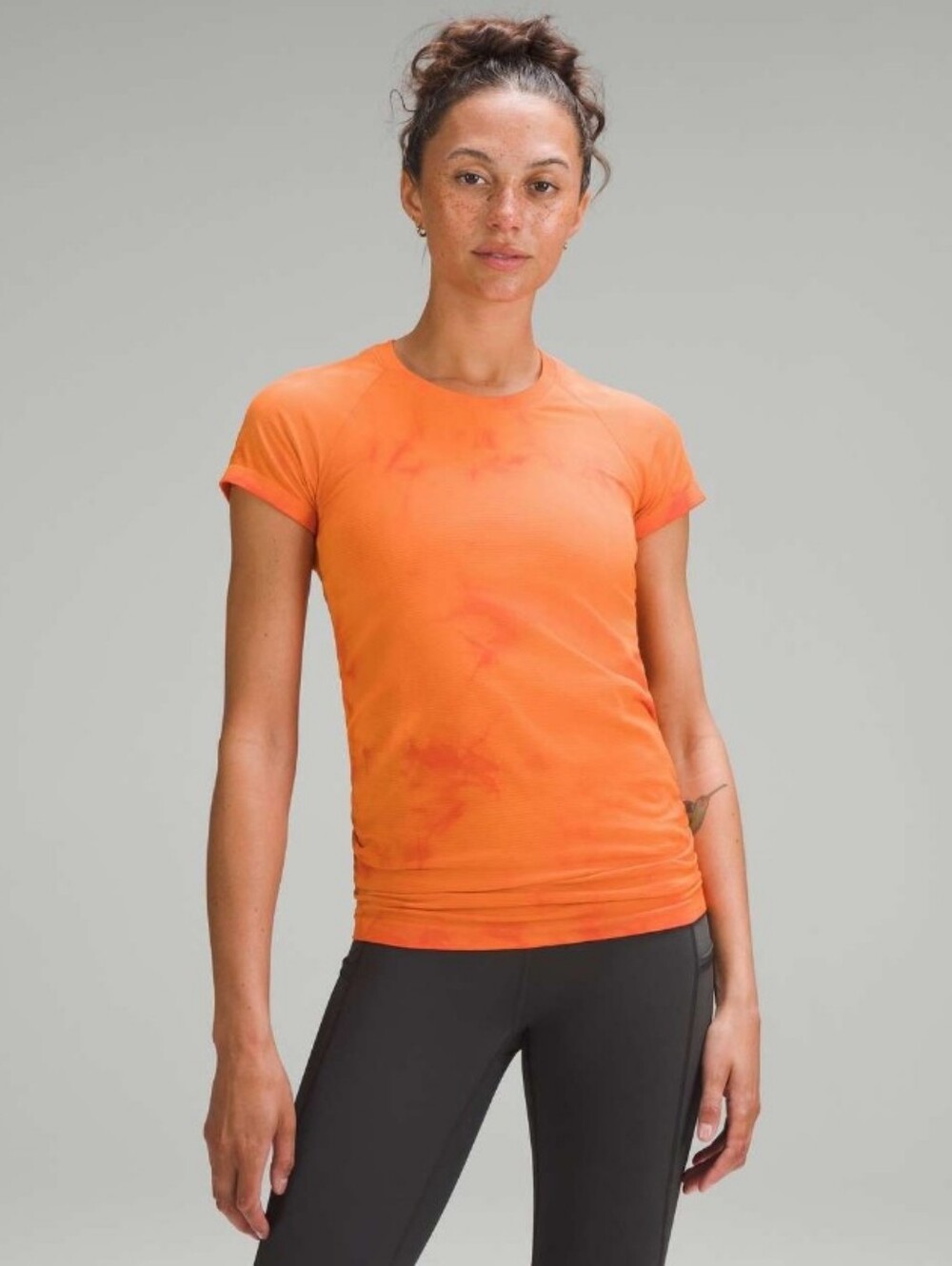 Lululemon Swiftly Tech Short-Sleeve Shirt 2.0 Marble Dye Solar Orange Size 8